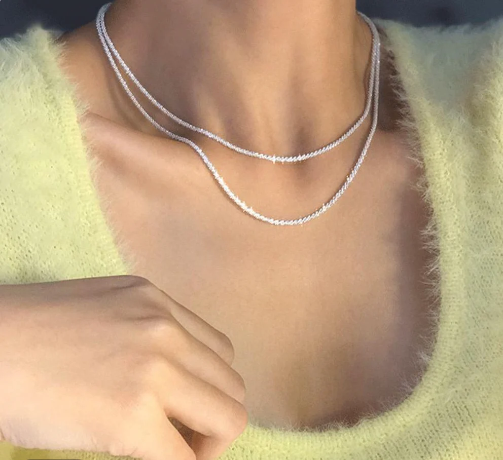 Refined women's silver necklace duo – minimalist design, 925 sterling silver, for everyday wear - Image 5