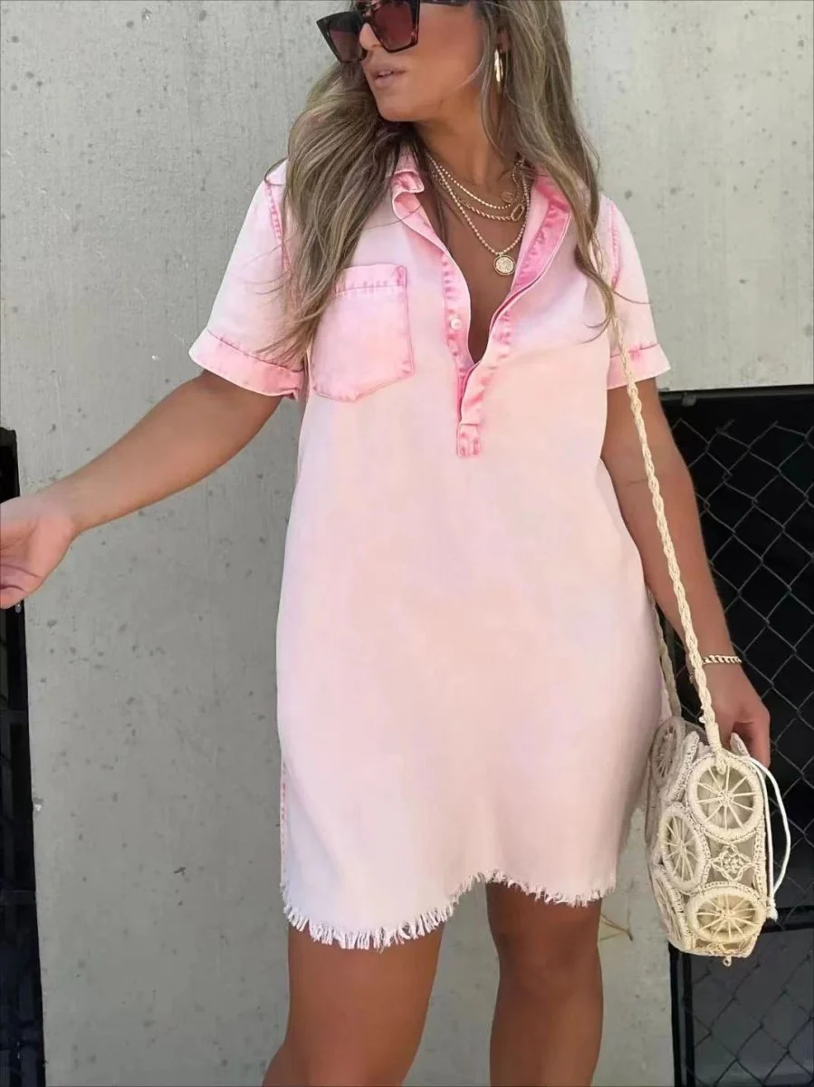Relaxed Denim Dress for Women, Comfortable Fit, Versatile Knee-Length Style for Casual and Semi-Formal Occasions - Image 12