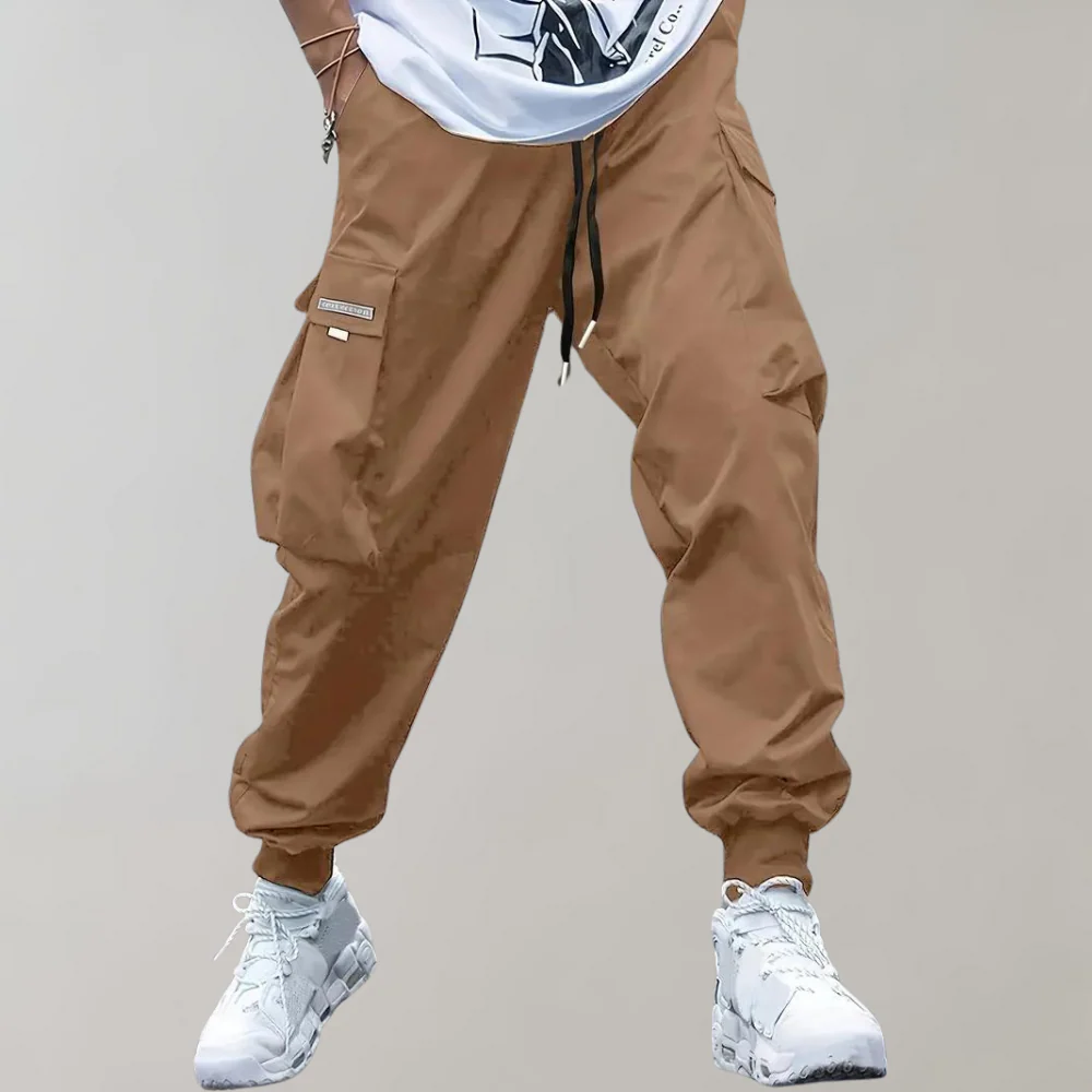Relaxed Fit Black Cargo Pants for Men, Breathable and Flexible Casual Trousers with Functional Pockets - Image 2