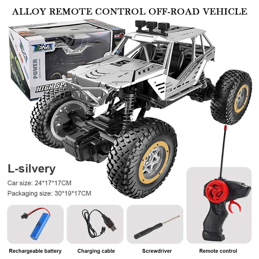 Remote Control Car Off Road Monster Truck Rock Crawler 4WD Dual Motors Metal Shell LED Headlights Kids Gift Fall 2025 - Image 8