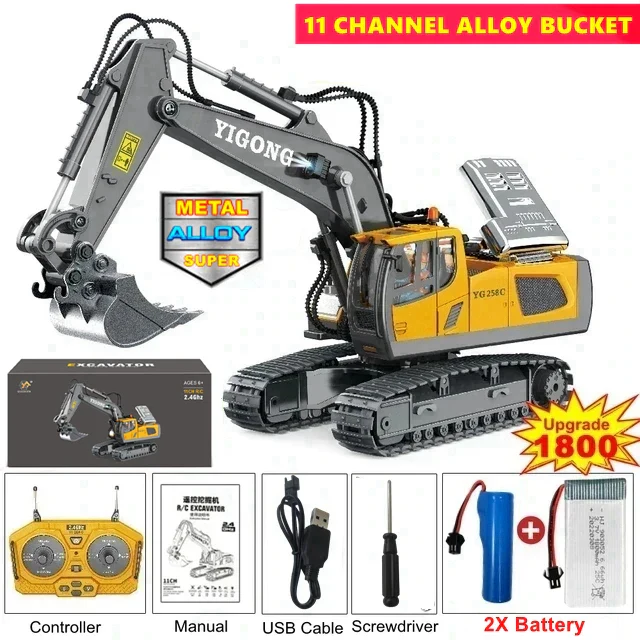 Remote Control Excavator Toy 4WD Construction Vehicle Battery Included Kids Gift Fall 2025 - Image 12