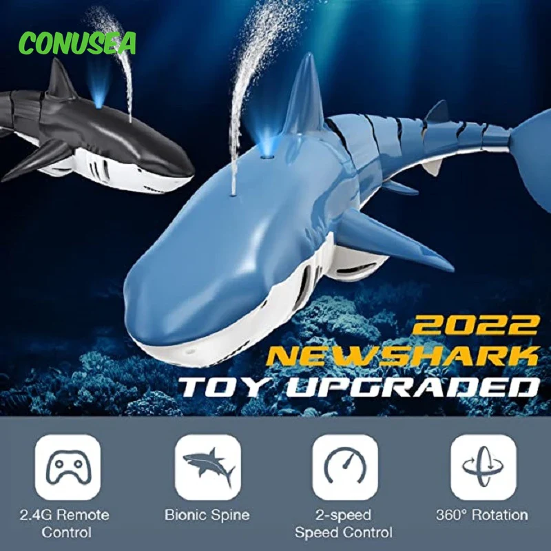 Remote Control Water-Spraying Shark Toy - Fun Electric Submarine for Kids, Waterproof Pool Play - Image 2