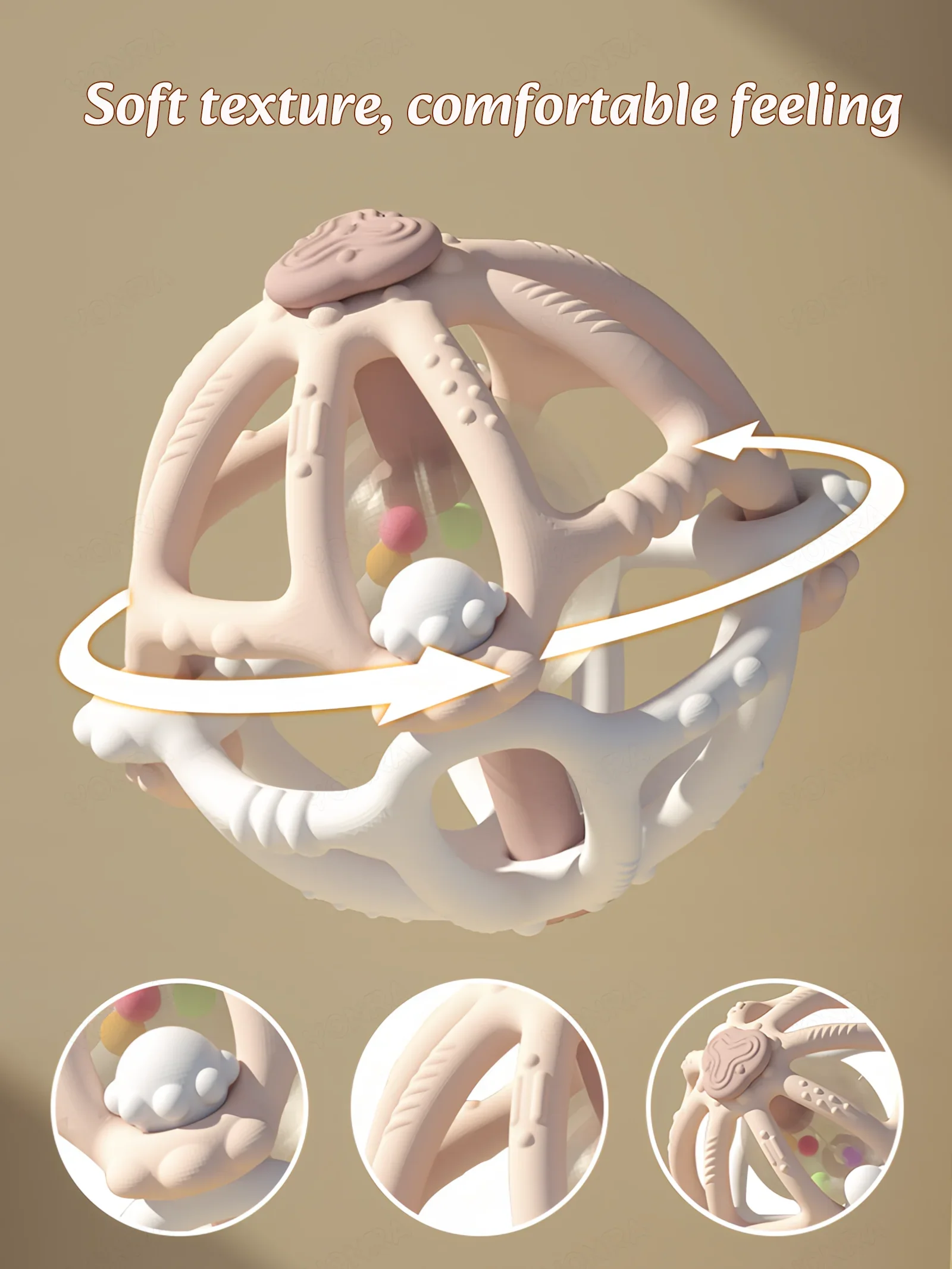 Silicone Teether Rattle Orb Montessori Newborn Sensory Toys - Image 8