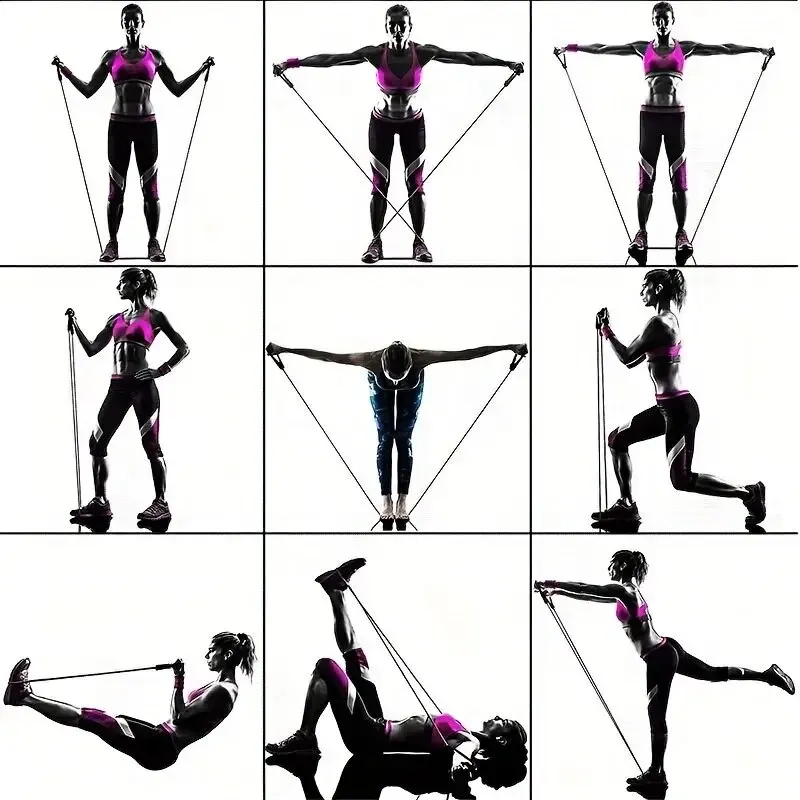 Resistance Bands Set 11Pc Portable Full Body Kit Workout - Image 12