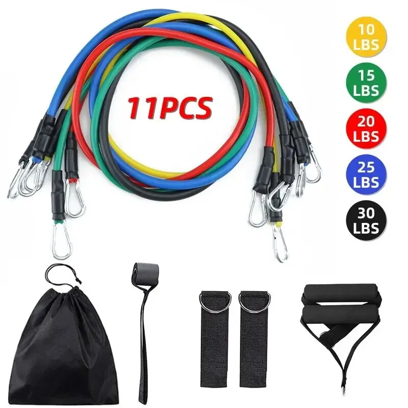 Resistance Bands Set 11Pc Portable Full Body Kit Workout - Image 15