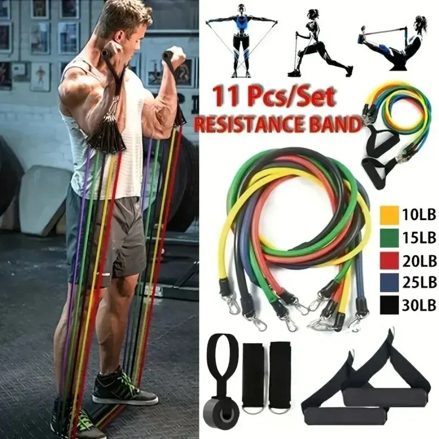 Resistance Bands Set 11Pc Portable Full Body Kit Workout - Image 2