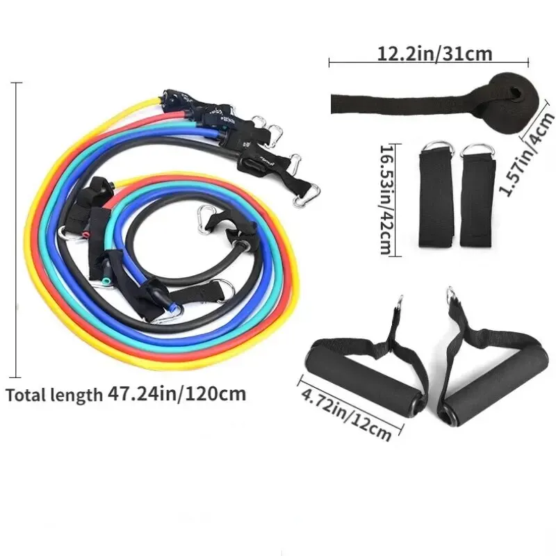 Resistance Bands Set 11Pc Portable Full Body Kit Workout - Image 3