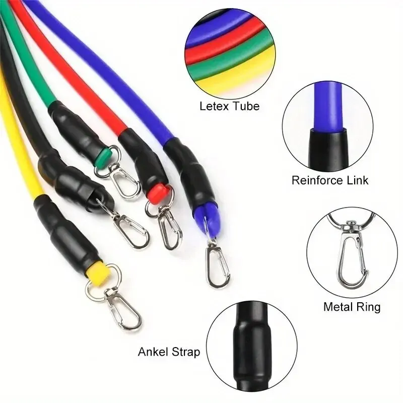 Resistance Bands Set 11Pc Portable Full Body Kit Workout - Image 7