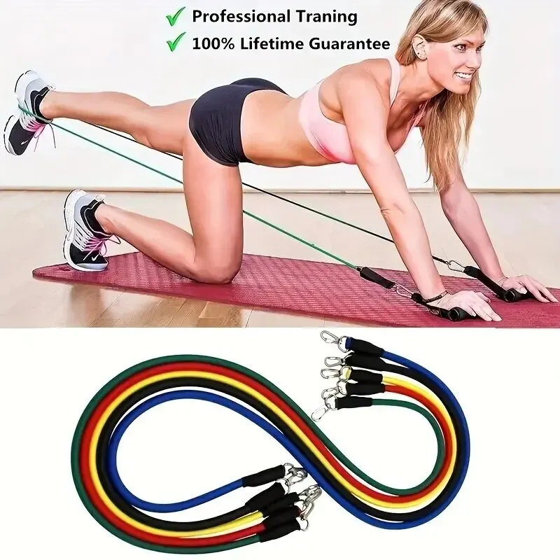 Resistance Bands Set 11Pc Portable Full Body Kit Workout - Image 8