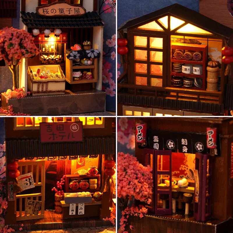 Retro DIY Wooden Book Nook Kit - Sakura Alley Home Decor Gift - Image 5