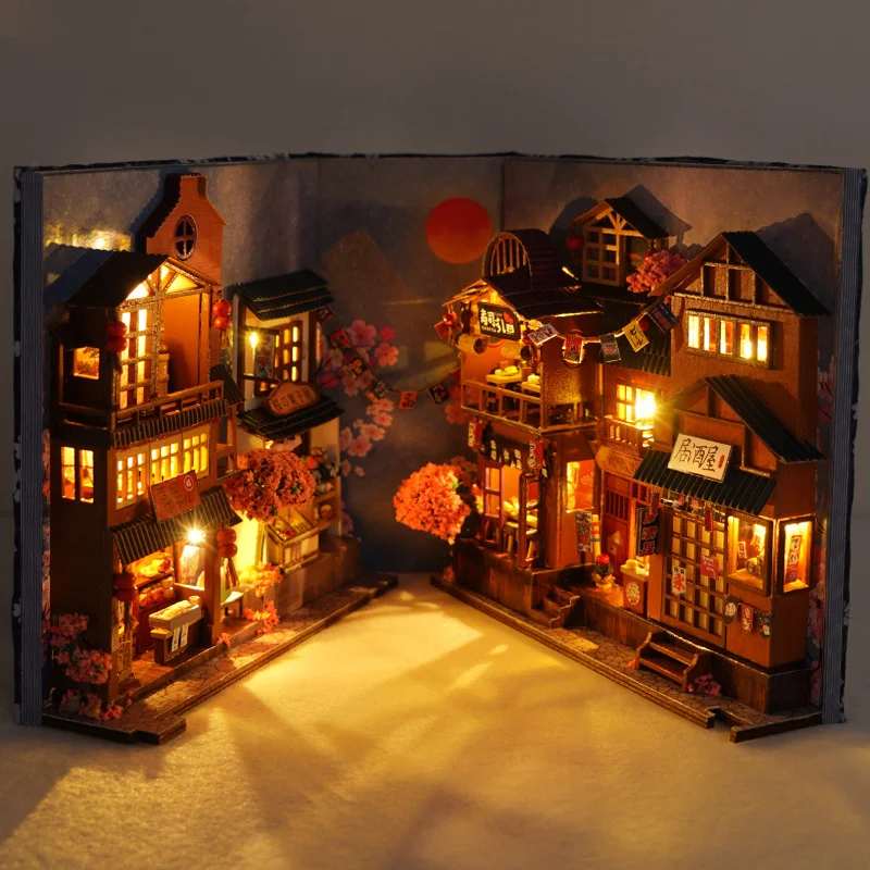 Retro DIY Wooden Book Nook Kit - Sakura Alley Home Decor Gift - Image 7
