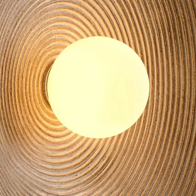 Japandi Japanese Resin Wall Lamp Retro Ribbed Shade Bedside - Image 5