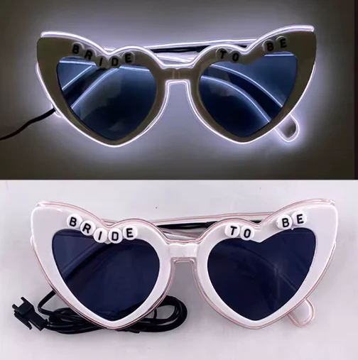 Retro LED Flashing Sunglasses for Bachelorette Party, Pink Heart Glasses, Wedding Props, Valentine's Day Decor - Image 4