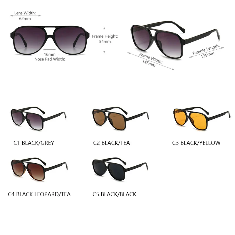 Retro Pilot Sunglasses Unisex Fashion Polarized Shades Gradient Color Outdoor Wear - Image 10