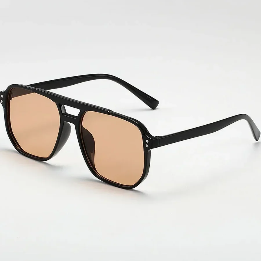 Retro Square Sunglasses - Black Polygonal Fashion Accessories for Gifts - Image 3