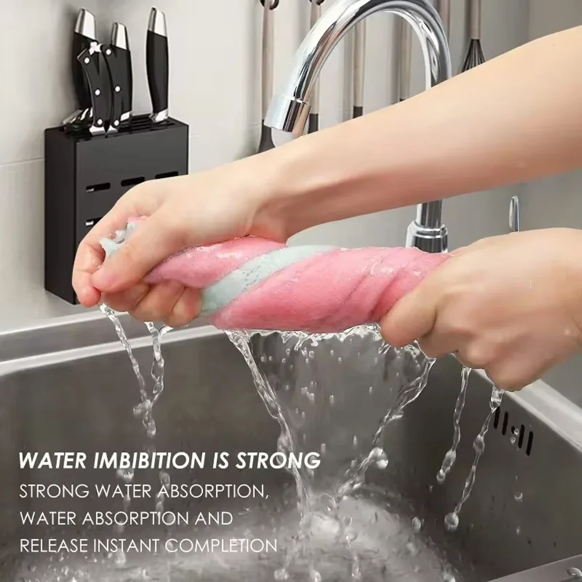 Reusable Cotton Dishwashing Cloths - 10-Pack Household Cleaning Towels in Random Colors - Image 6