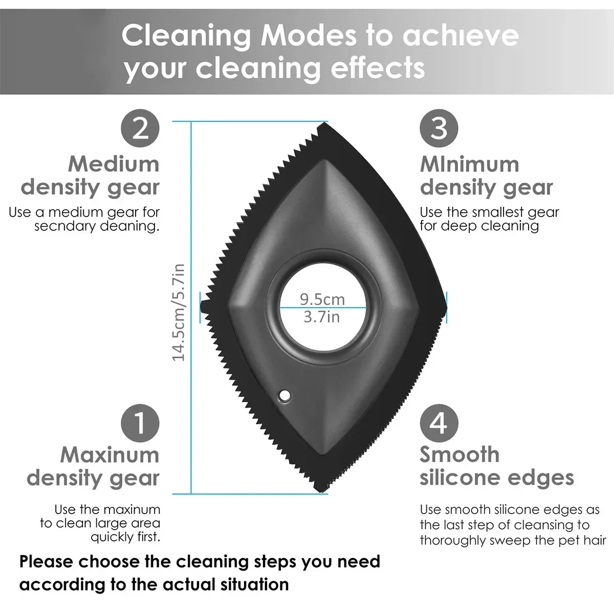 Reusable Pet Hair Remover Comb Brush for Dogs & Cats - 4 Cleaning Modes, Multi-Surface Grooming Tool - Image 6