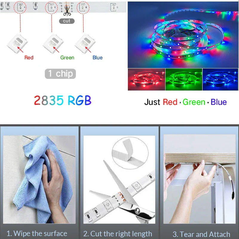 RGB LED Strip Lights 2835 App Music Sync Ambient Decor - Image 2