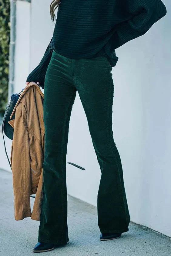 Ribbed Wide Leg Pants for Women with Elasticated Waist and Flared Legs, Comfortable and Stylish - Image 7