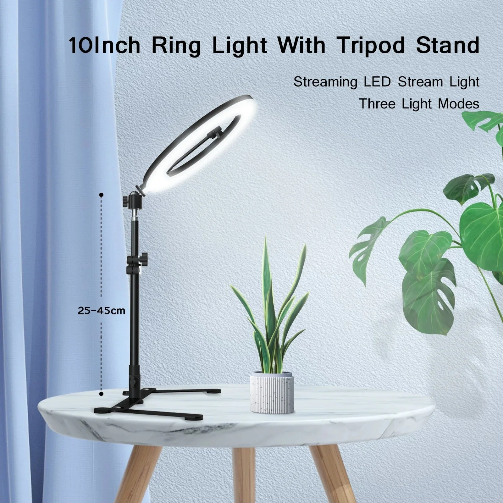 Ring Light Tripod Stand With Phone Holder For YouTube And TikTok Back To School Studio Kit USB Powered 3 Light Modes - Image 3