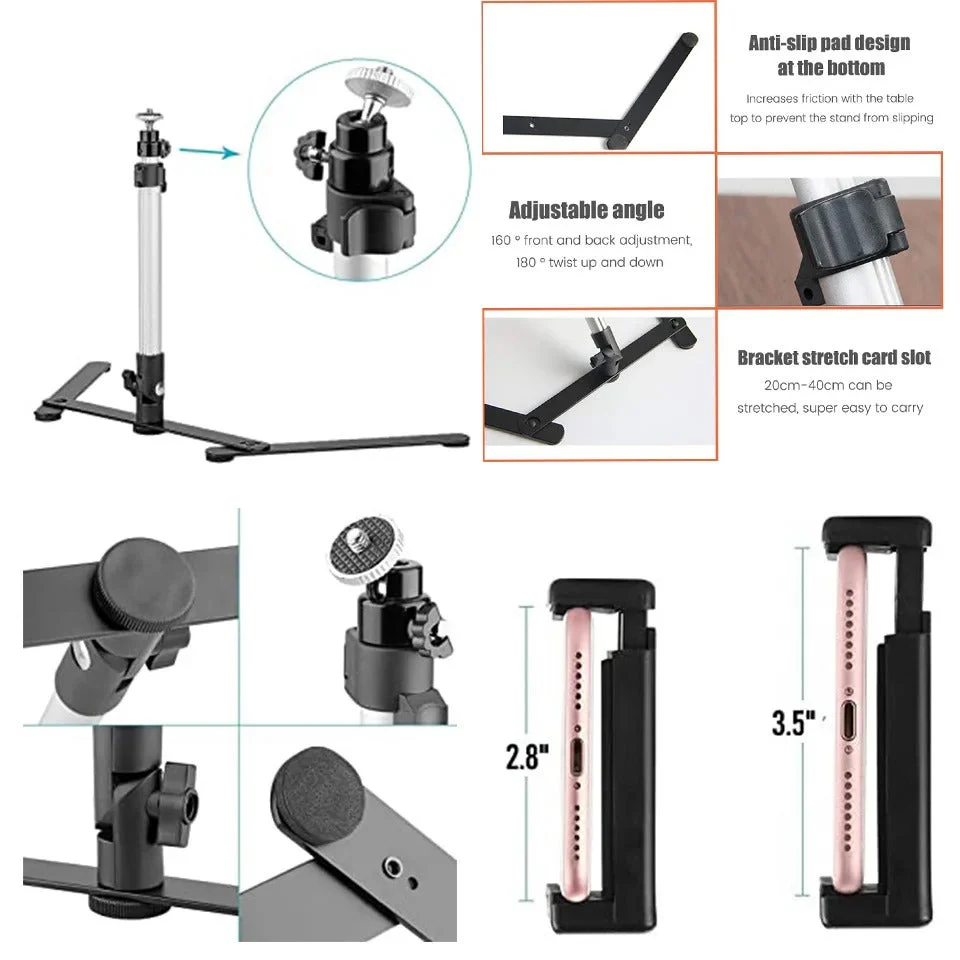 Ring Light Tripod Stand With Phone Holder For YouTube And TikTok Back To School Studio Kit USB Powered 3 Light Modes - Image 4