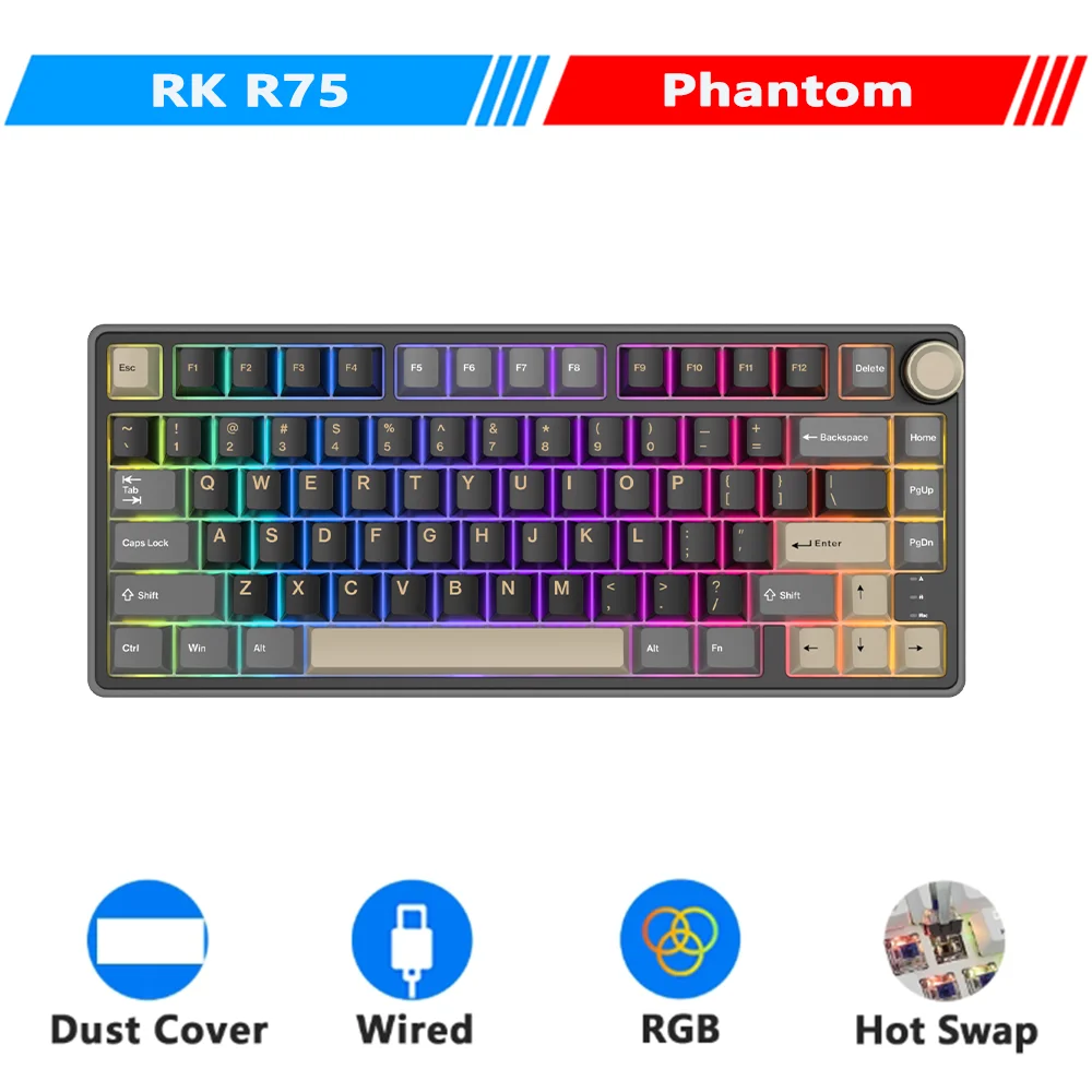 Mechanical Keyboard R75 Gasket 80Key RGB Hot Swap Spanish - Image 25