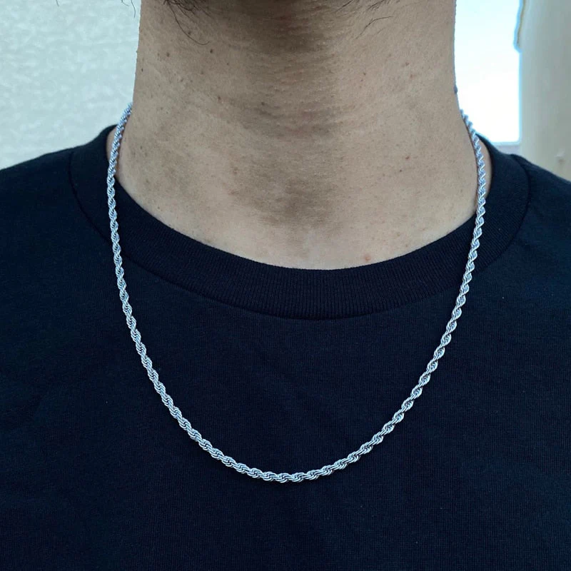 Robust men's chain necklace – stylish rope design, silver or gold, for any occasion - Image 6