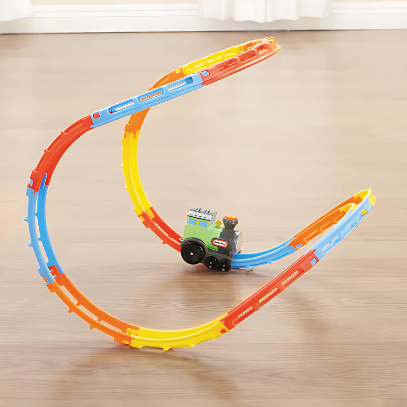 Rolling Rail Train Car DIY Splicing Track - Electronic Toy with Lights and Sounds