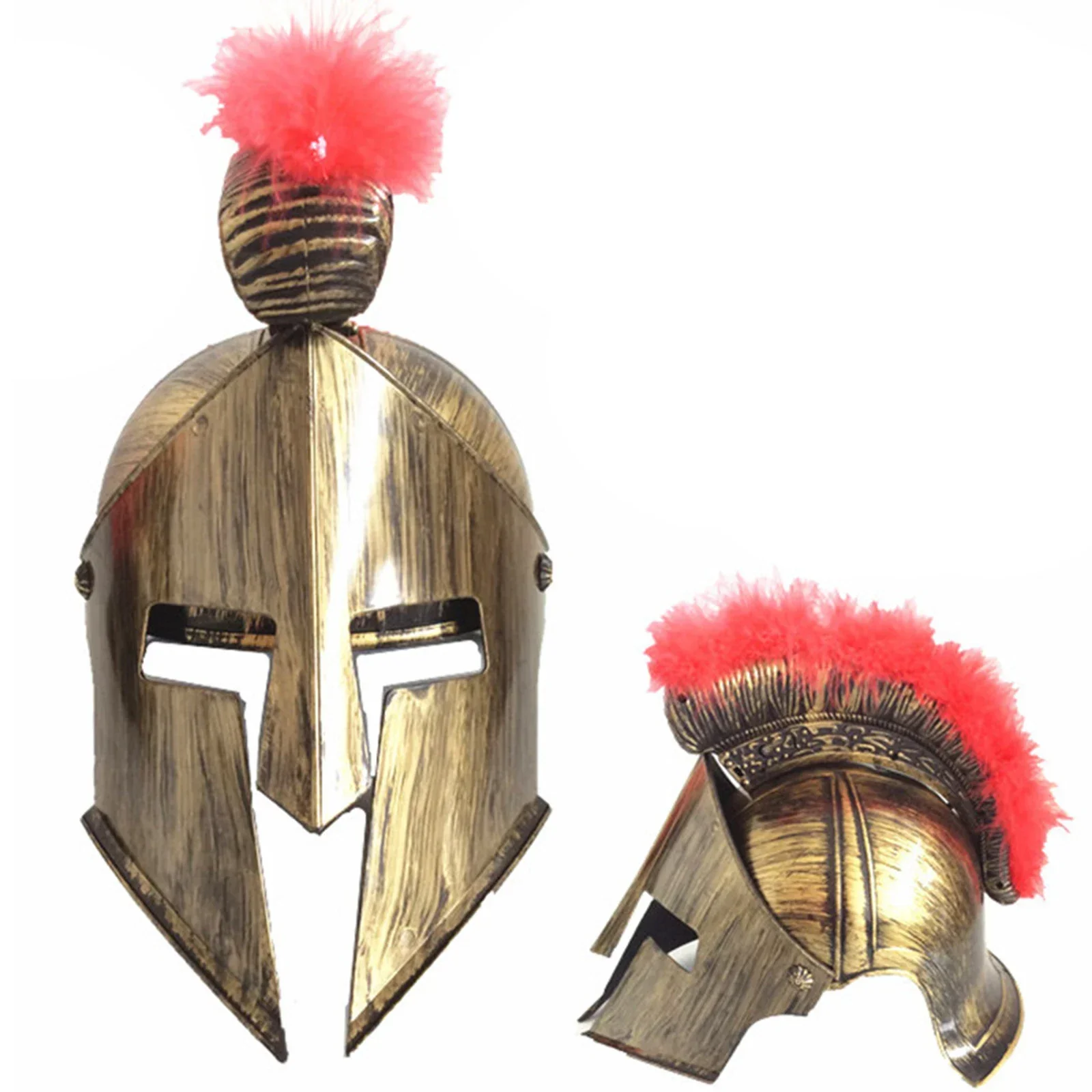 Roman Gladiator Helmet with Moving Face Cover for Adult and Teen Costume, Lightweight Durable Plastic Design