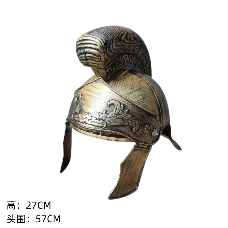 Roman Gladiator Helmet with Moving Face Cover for Adult and Teen Costume, Lightweight Durable Plastic Design - Image 3