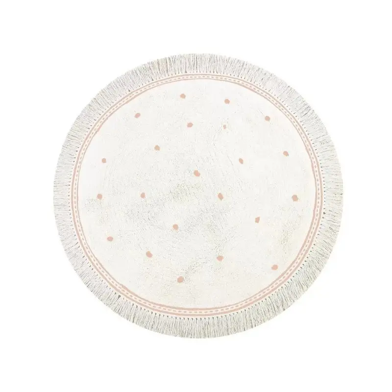 Round Fluffy Rug Tassel Nursery Play Mat Cozy Fall 2025 Plush Circle Bedroom Rug Soft Play Surface - Image 14