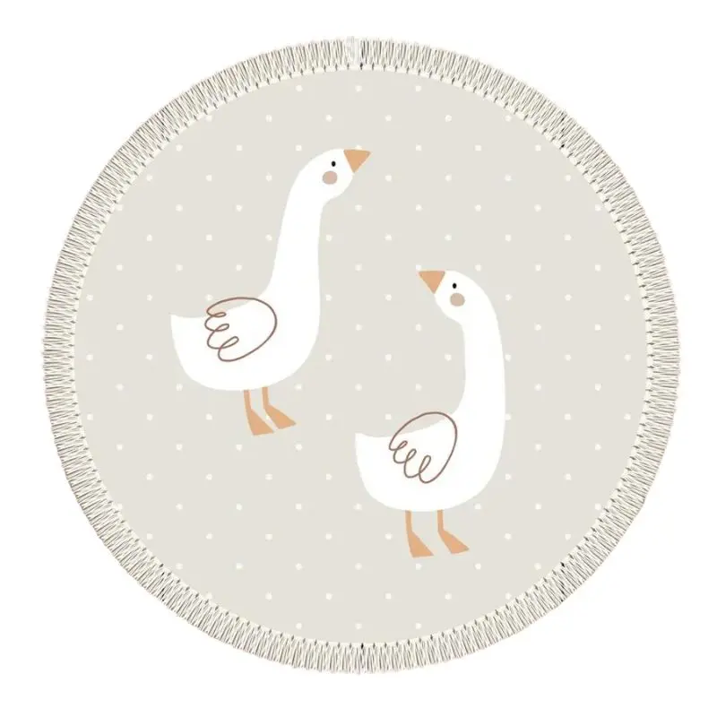 Round Fluffy Rug Tassel Nursery Play Mat Cozy Fall 2025 Plush Circle Bedroom Rug Soft Play Surface - Image 16