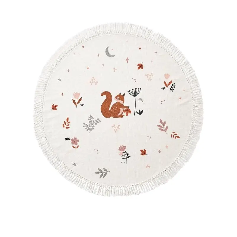 Round Fluffy Rug Tassel Nursery Play Mat Cozy Fall 2025 Plush Circle Bedroom Rug Soft Play Surface - Image 17