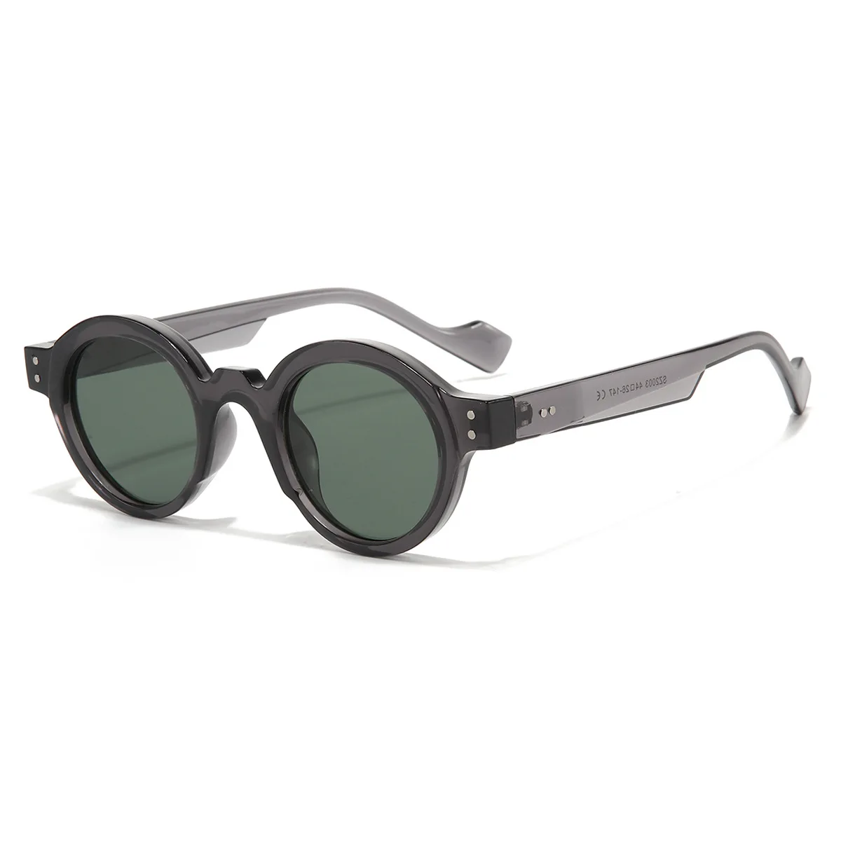 Round Sunglasses Men Punk Double Color Shades UV400 Retro Rivets Women Clear Lens Fashion Glasses - Image 5