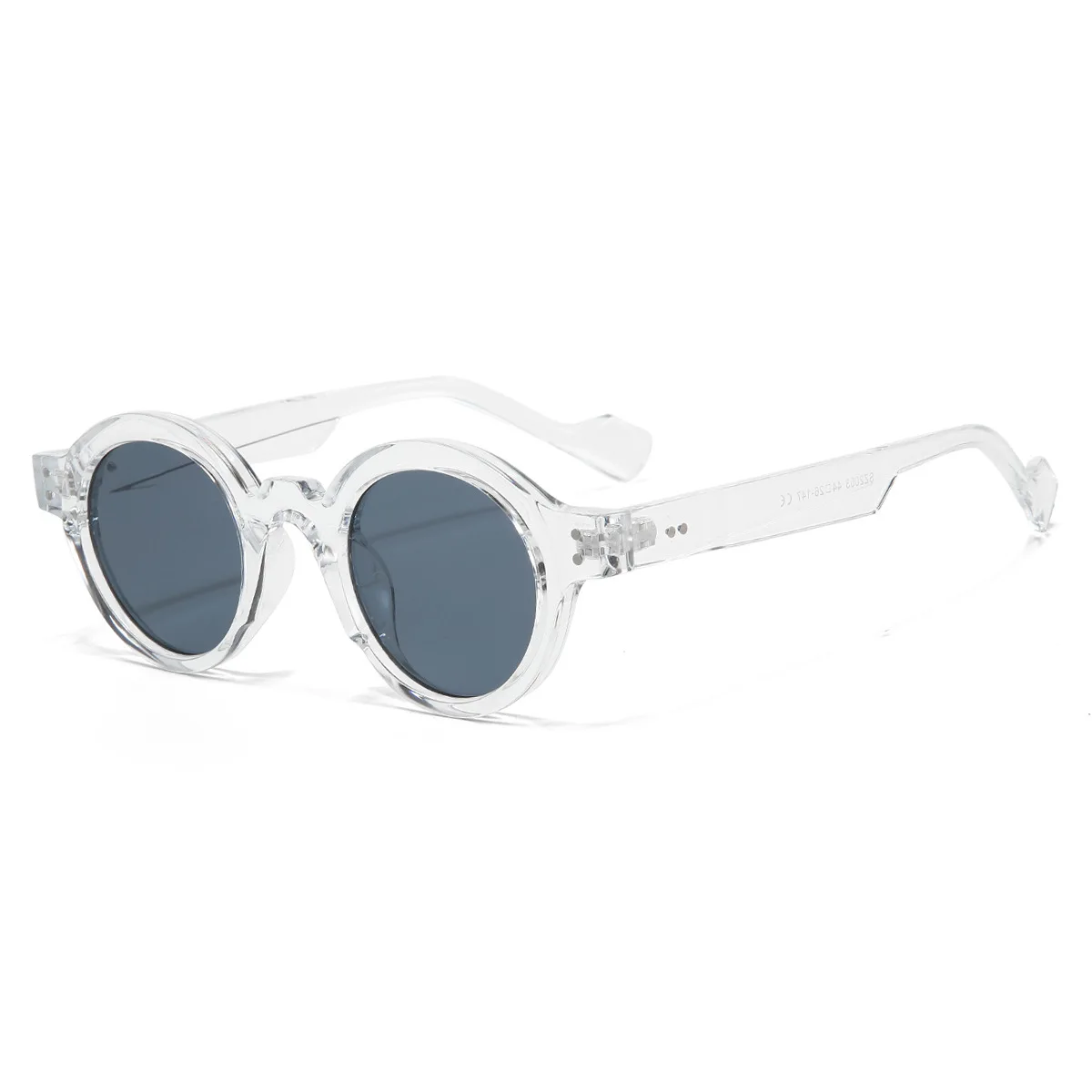 Round Sunglasses Men Punk Double Color Shades UV400 Retro Rivets Women Clear Lens Fashion Glasses - Image 7