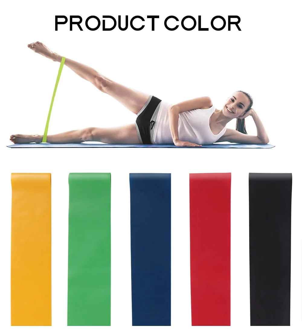 Rubber Loop Resistance Bands Fitness Equipment Set - Portable Strength Training for Yoga & Pilates - Image 3