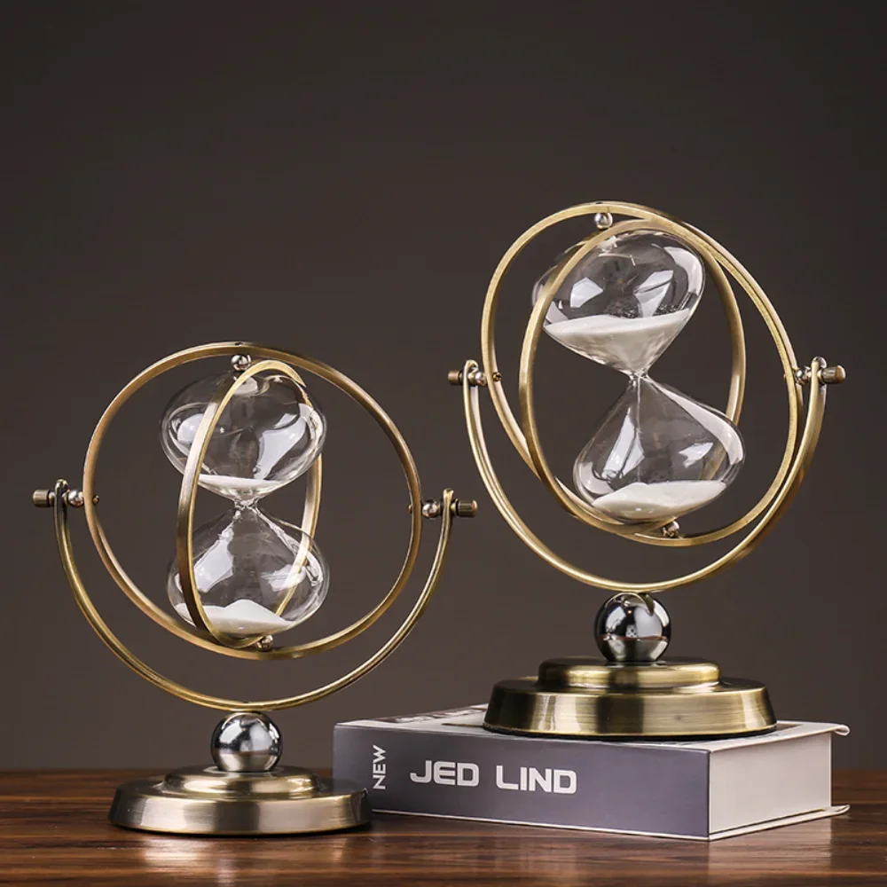 Scandinavian Iron Hourglass Timer Ornament for Office Decoration and Wine Cooler