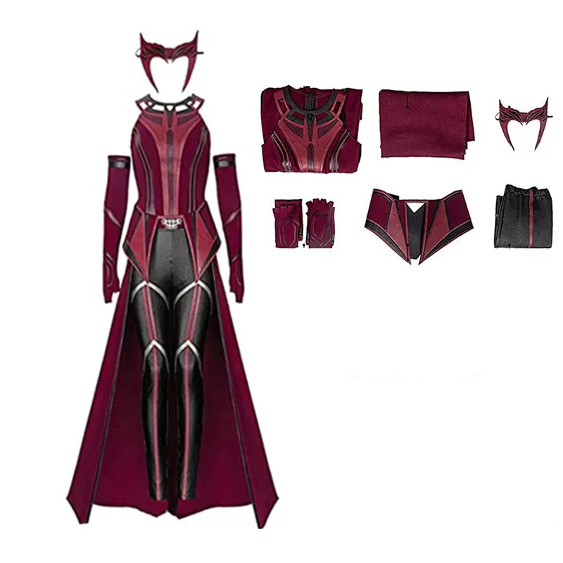 Scarlet Witch Cosplay Full Set Costume Cloak Pants - Image 2