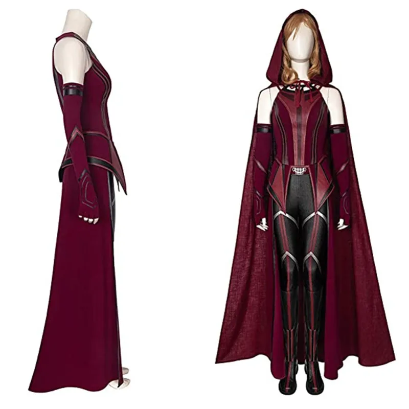 Scarlet Witch Cosplay Full Set Costume Cloak Pants - Image 5