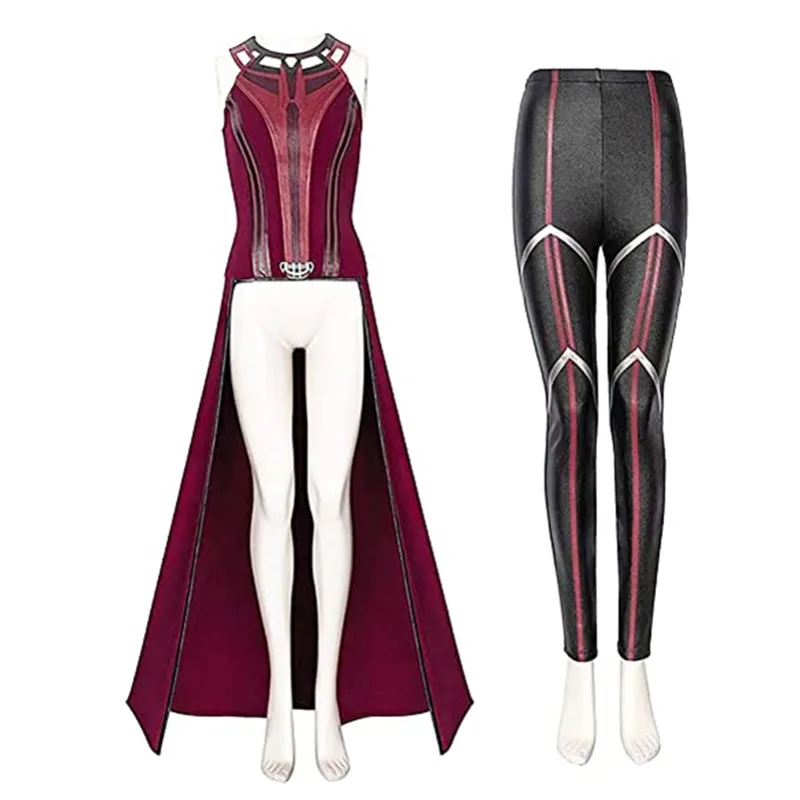 Scarlet Witch Cosplay Full Set Costume Cloak Pants - Image 7