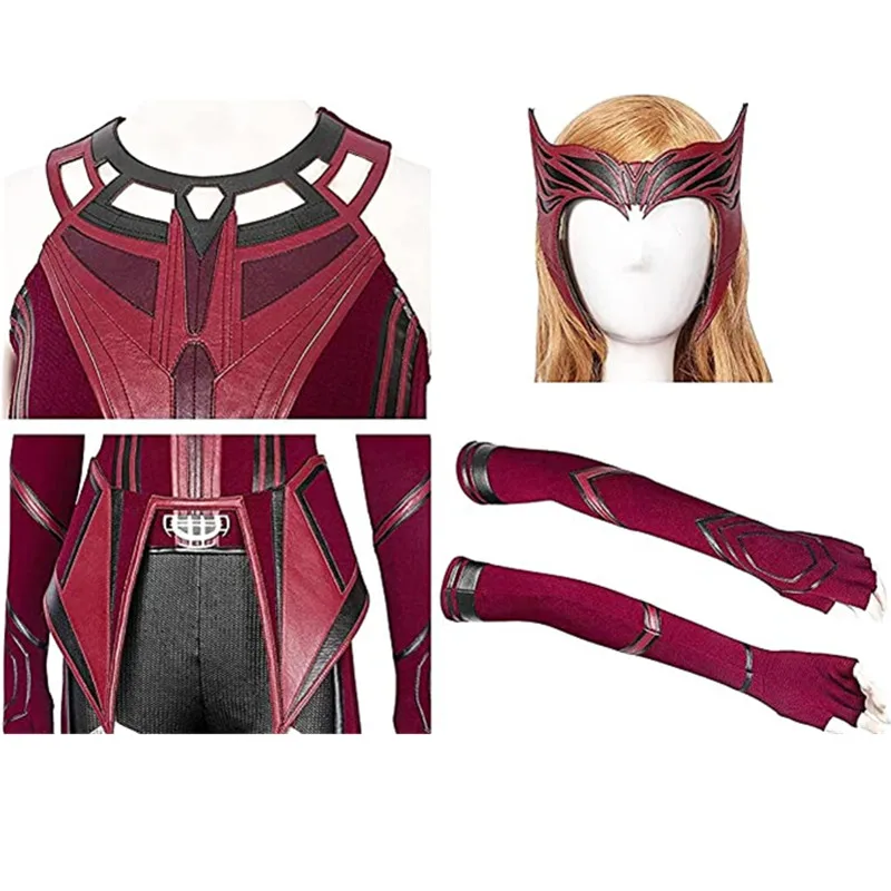 Scarlet Witch Cosplay Full Set Costume Cloak Pants - Image 8