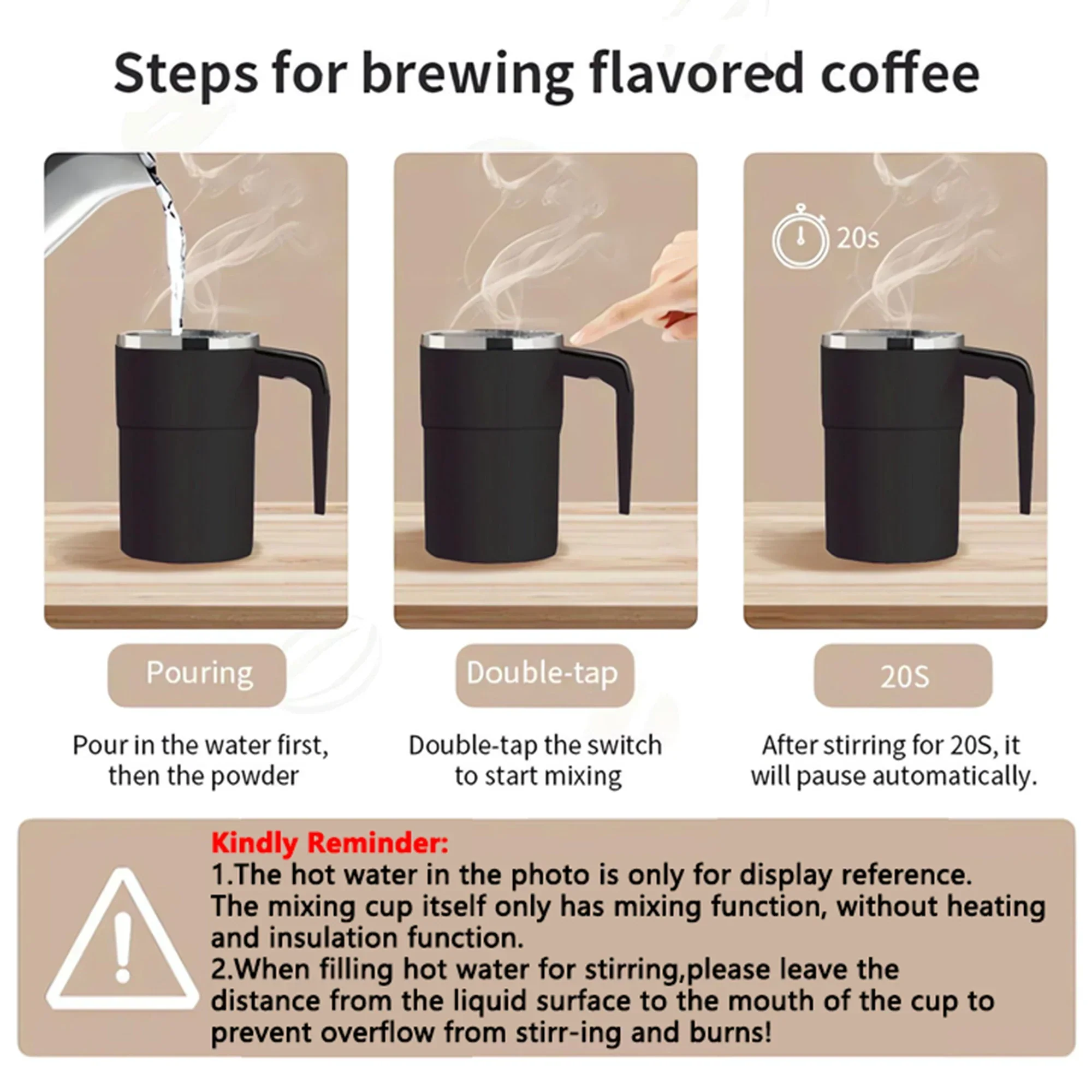 Self Stirring Mug 380ML Stainless Steel Interior USB Rechargeable Electric Coffee Cup Back To Work 2025 IP67 Waterproof - Image 5
