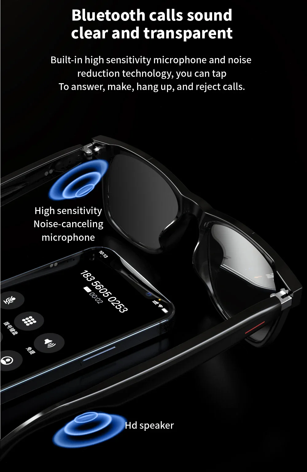 Smart Glasses Blue Light Polarized Audio Sunglasses - Image 14