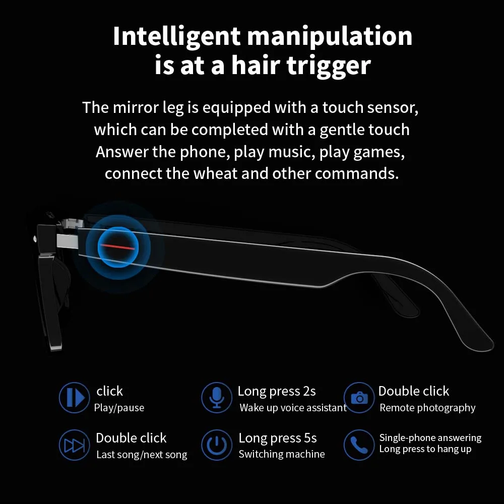 Smart Glasses Blue Light Polarized Audio Sunglasses - Image 2