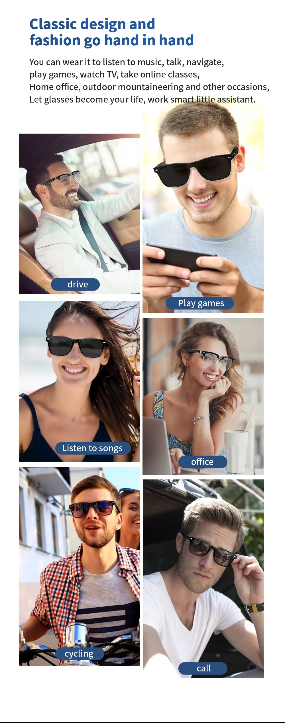 Smart Glasses Blue Light Polarized Audio Sunglasses - Image 22