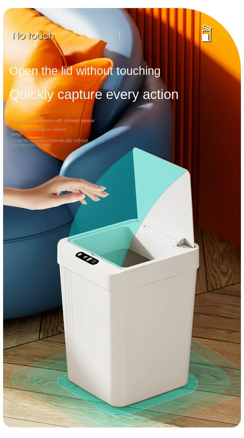 Sensor Trash Can Automatic Waste Bin Home 2025 Hands Free - Image 5