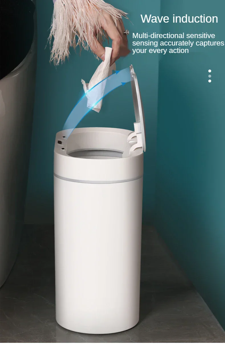 Sensor Trash Can Touchless 8L Kitchen Bathroom Bin Compact - Image 10