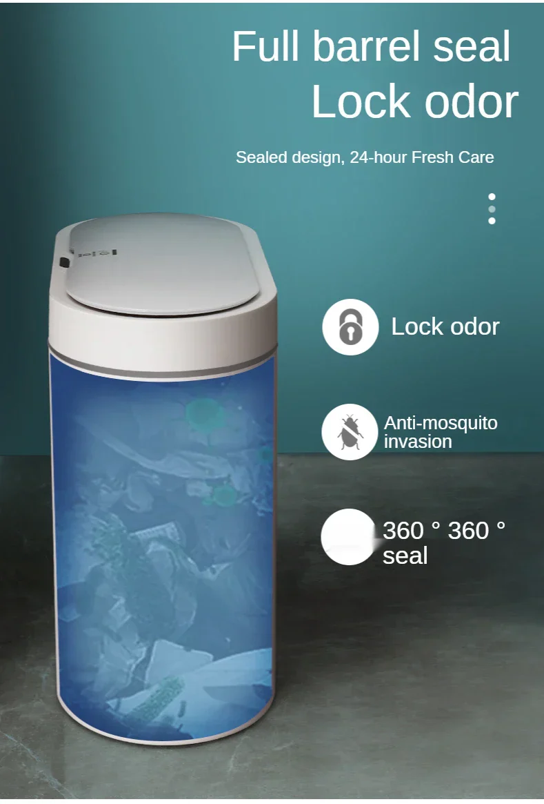 Sensor Trash Can Touchless 8L Kitchen Bathroom Bin Compact - Image 16