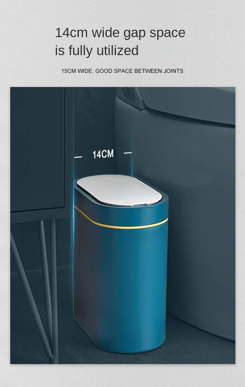 Sensor Trash Can Touchless 8L Kitchen Bathroom Bin Compact - Image 19