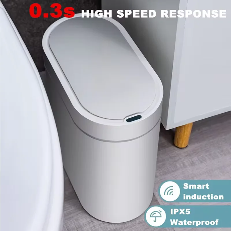 Sensor Trash Can Touchless 8L Kitchen Bathroom Bin Compact - Image 2
